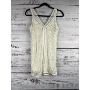 Abercrombie & Fitch Dress Womens XS White Lace V Neck Sleeveless Lined Boho Mini